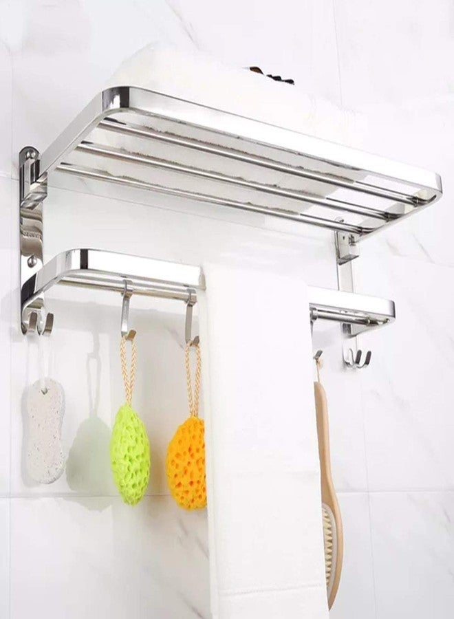 iSTAR 304 Grade 24 Inch Stainless Steel Dual Folding Towel Rack for Bathroom/Towel Stand/Hanger/Bathroom Accessories - Image 1